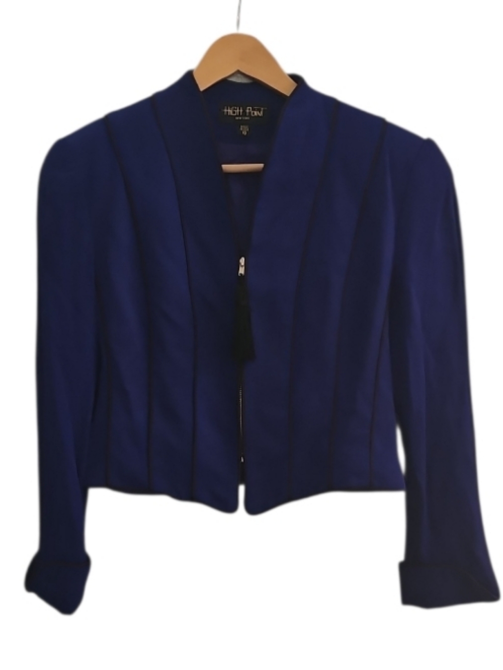 High Point New York Cropped Jacket Royal Blue USA Vintage Structured Sz 10